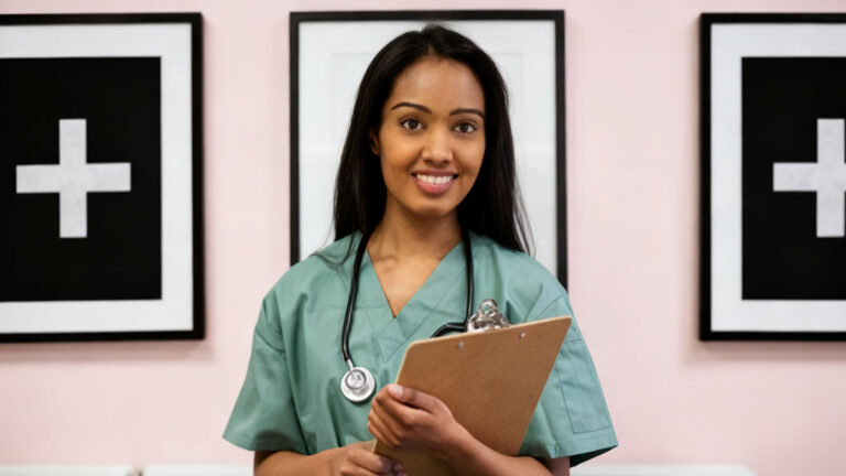 Physician reviewing Interstate Medical Licensure Compact application requirements